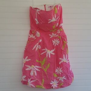 Lilly Pulitzer Pink Floral Cotton Sundress Vintage